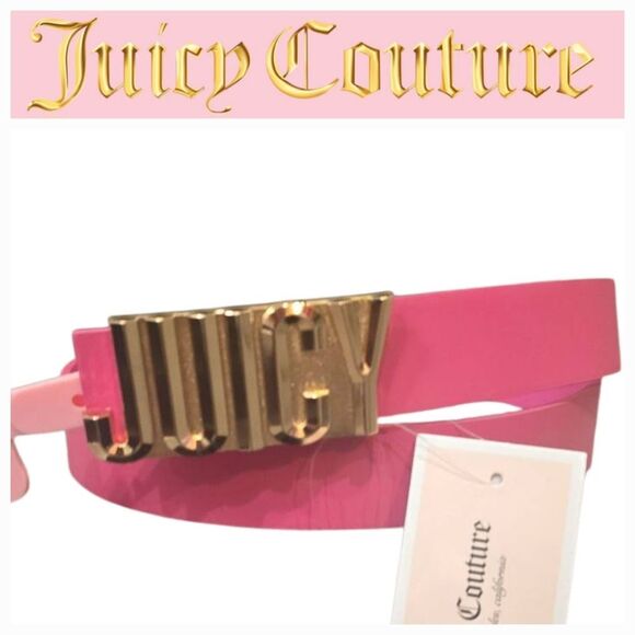 Juicy Couture Juicy Logo Name Plate Buckle Belt- Pink NWT Original JUICY COUTURE Rhinestone Belt Logo Brand Buckle  main image 4